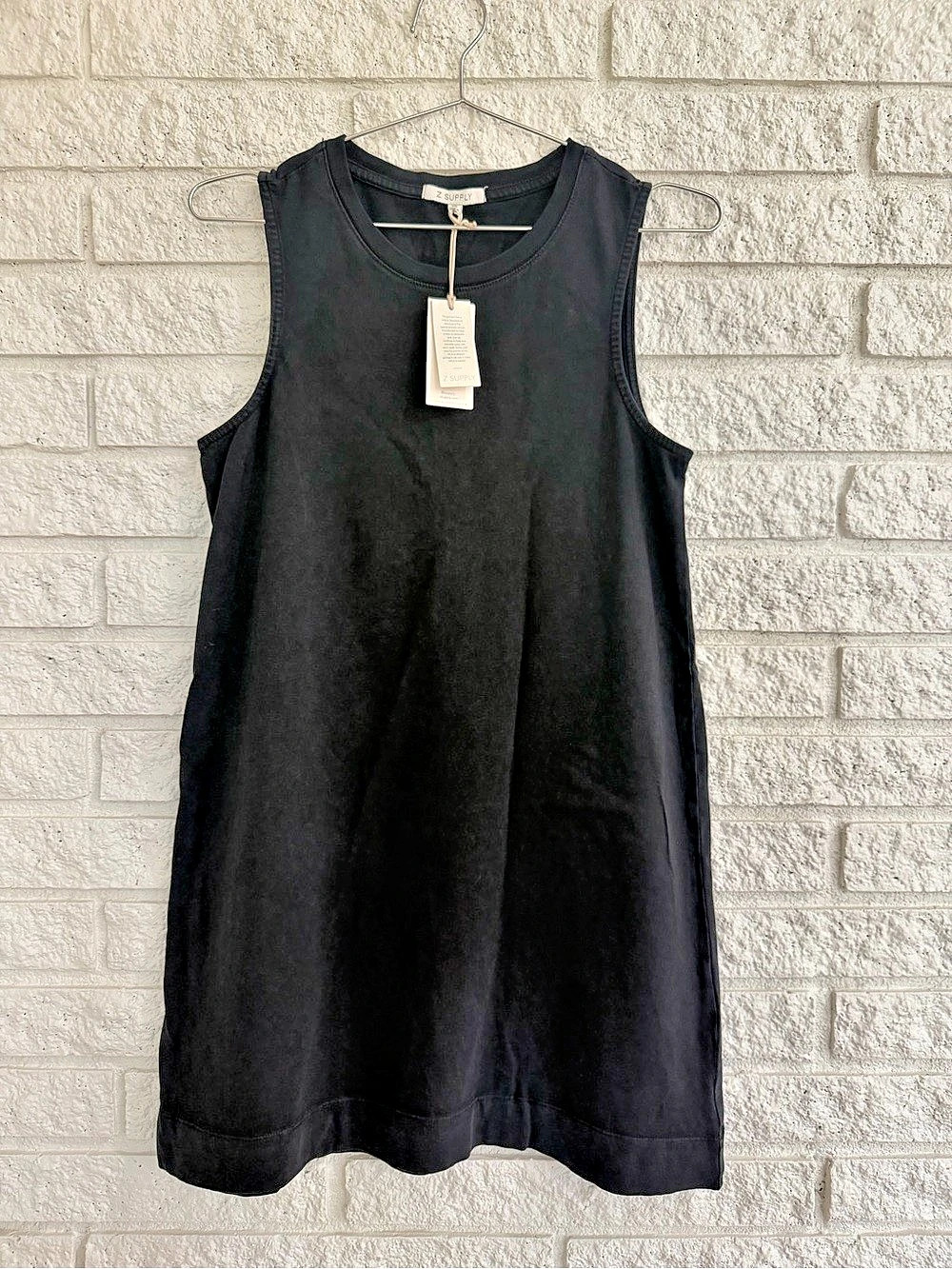 Z Supply Sloane Dress Cotton Mini Dress Black XS